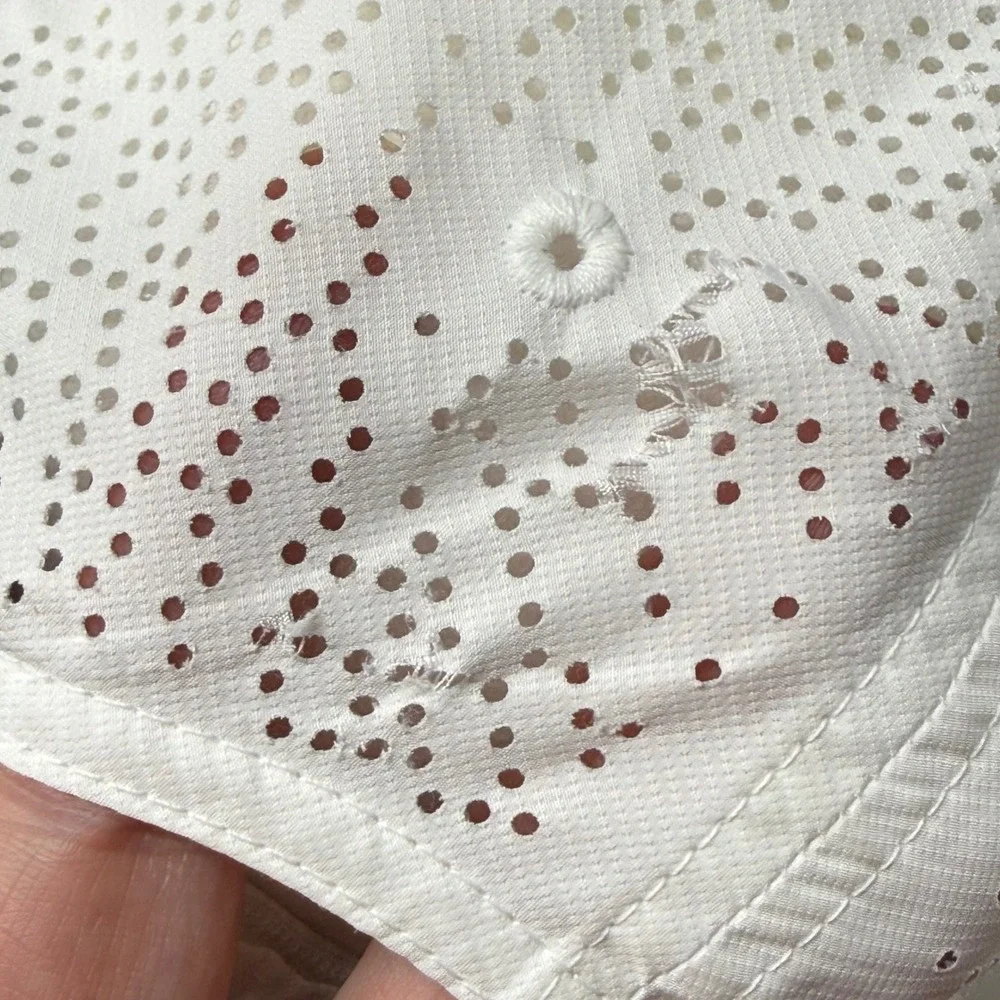 Distressed Nike Golf Hat White Perforated Performance Adjustable Cap Swoosh Logo